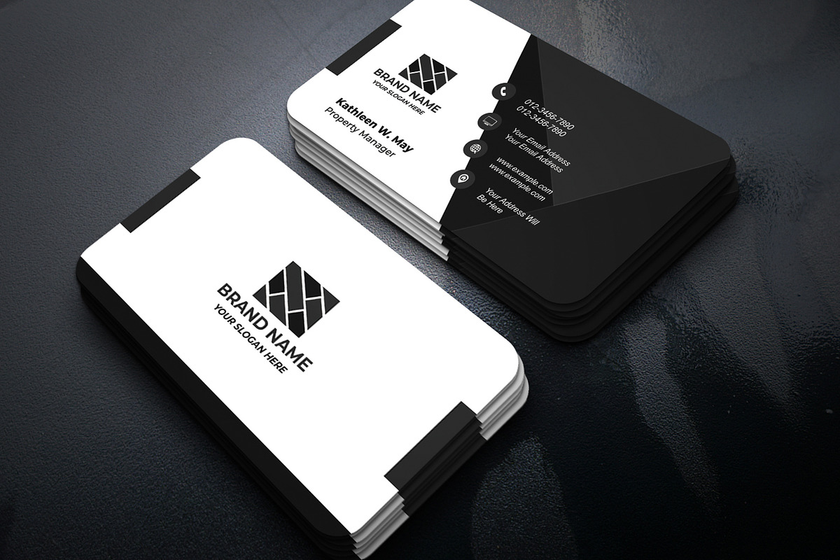 Black and White Business Card Template