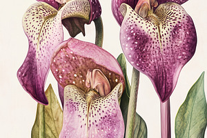 Violet calla Lilies botanical art, a Nature Photo by MistyDay