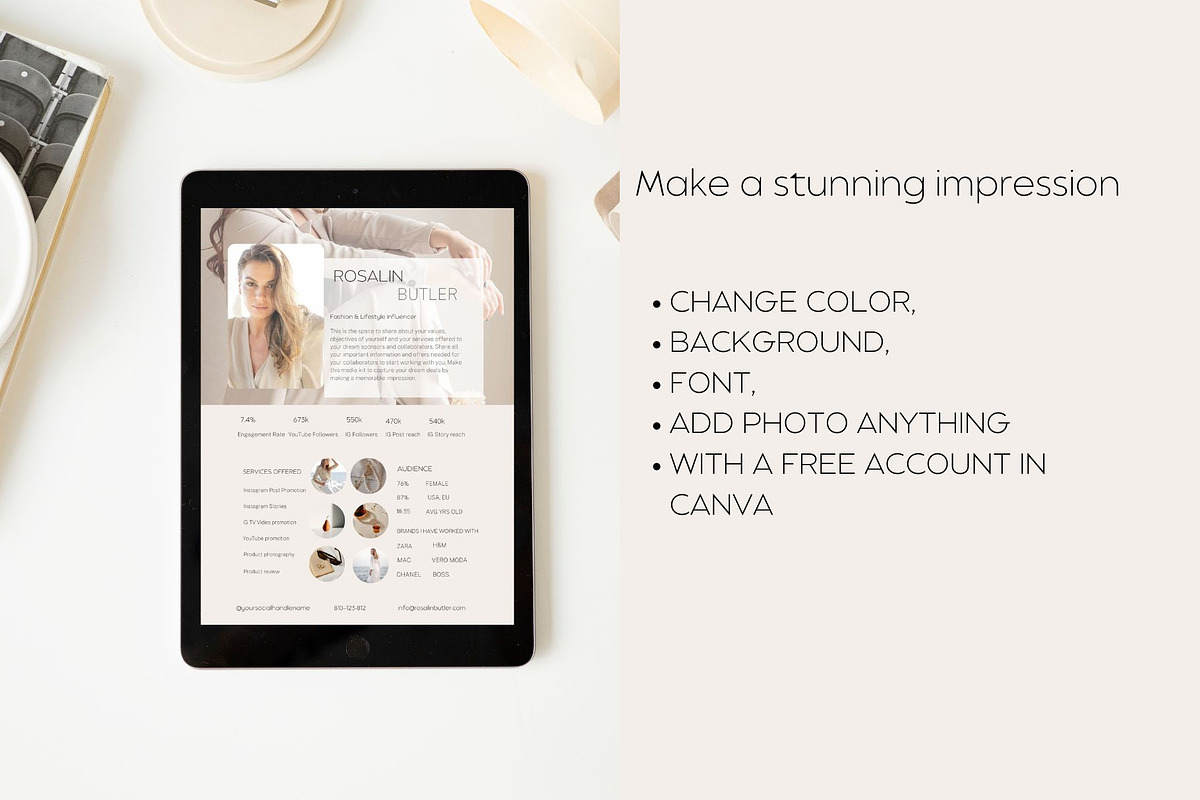Media kit Presentation Template, a Social Media Template by Deepa Template Studio (Photo 3 of 4)