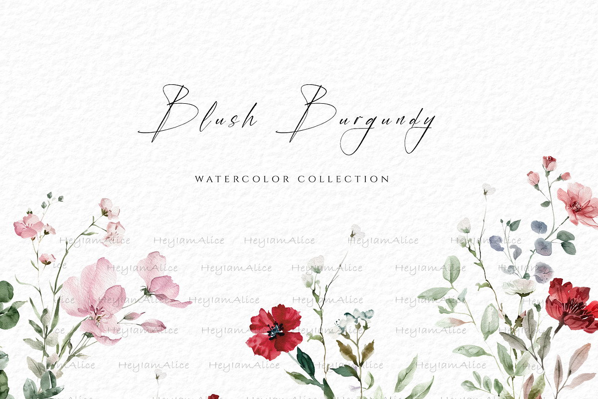 Blush Burgundy Flower, a Decorative Illustration by heyiamalice (Photo 2 of 9)
