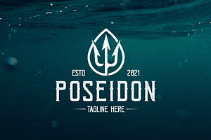 Poseidon Trident Retro Logo Template, a Branding & Logo Template by vectorwithin