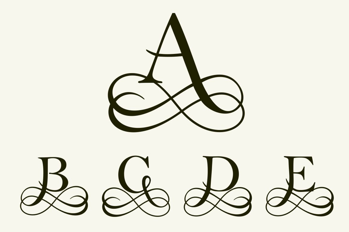 26 filigree letters for monograms, a Branding & Logo Template by Pgmart (Photo 3 of 5)