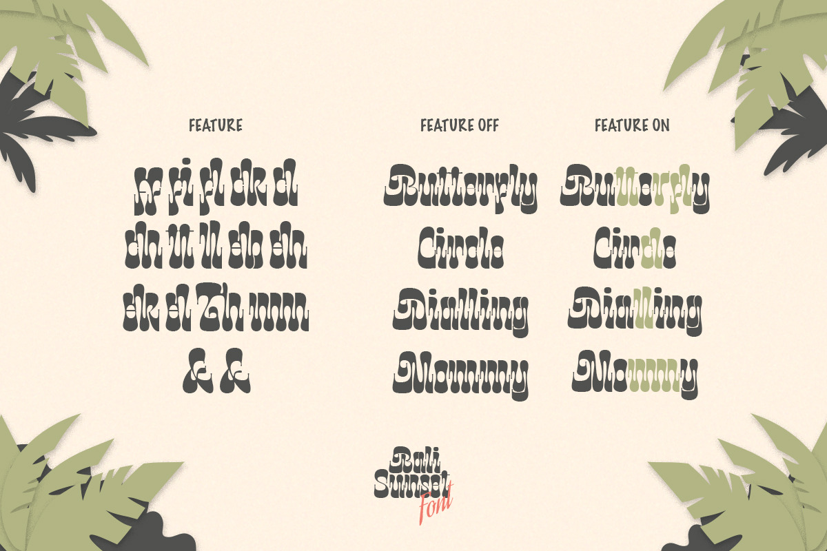 Bali Sunset - Unique Display Font, a Font by Kereatype (Photo 14 of 14)