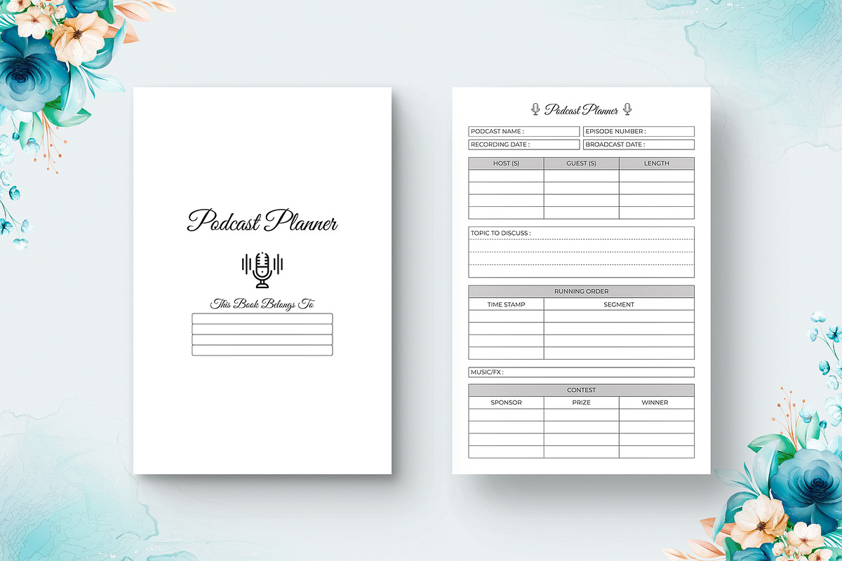 Editable Podcast Planner V-1, a Templates & Theme by Brix Lab (Photo 2 of 2)