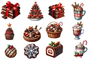 Watercolor Chocolate Christmas Clipa, an Illustration by Designworld (Thumbnail 3 of 5)