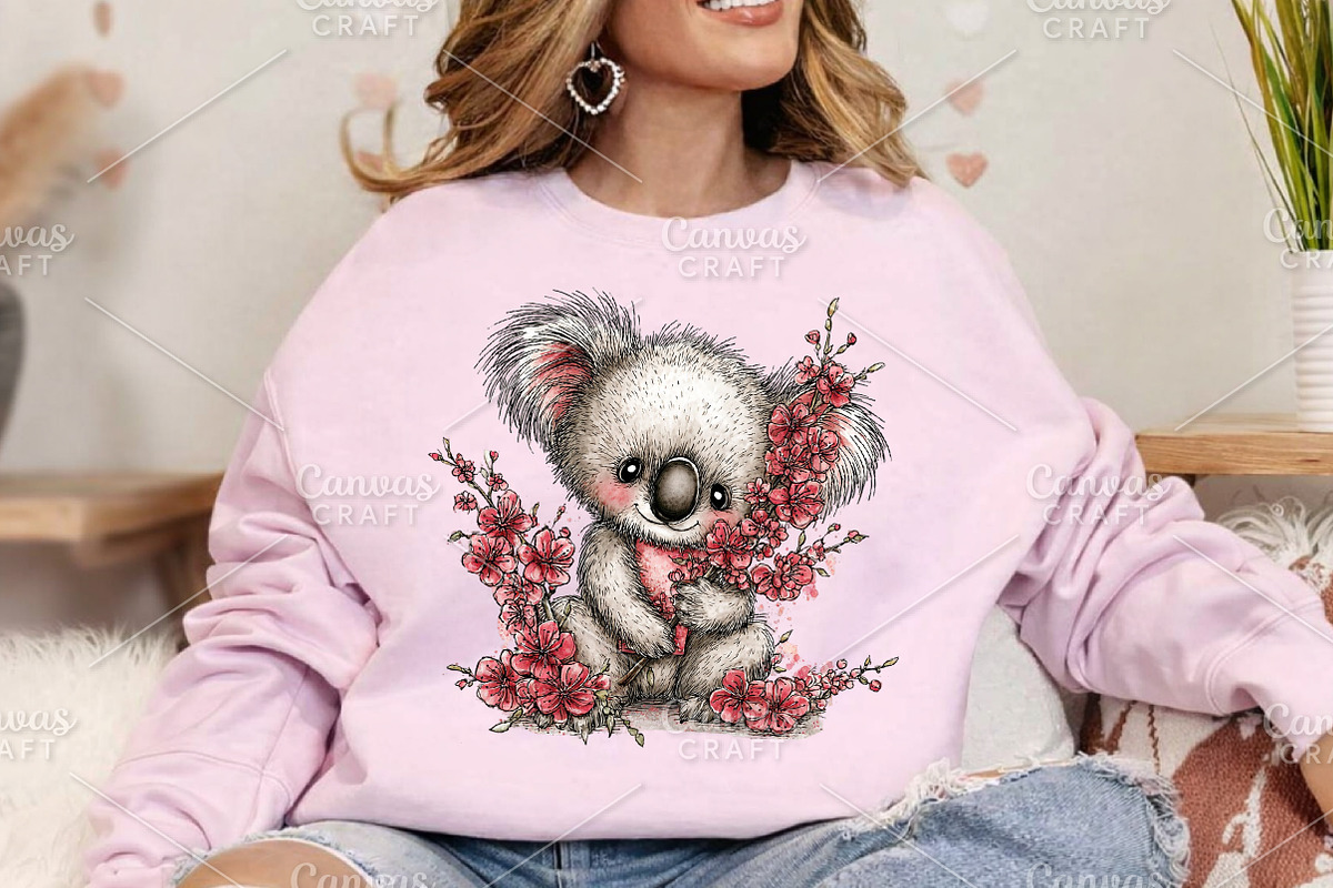 Whimsical Spring Koala Clipart PNG, an Illustration by Canvas Craft (Photo 4 of 7)