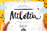 Miletta typeface with ligatures, a Script Font by Blessed Print (Thumbnail 1 of 5)