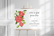 Red Rose Floral Welcome Sign, a Stationery Template by Beyond Muse (Thumbnail 2 of 3)