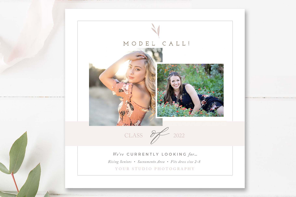 Senior Model Call Template, a Flyer Template by By Stephanie Design