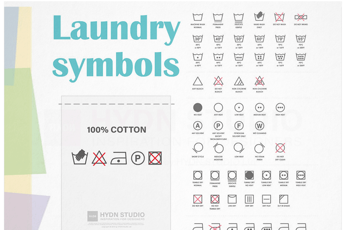 Laundry Symbols Vector, an Outline Icon by HYDNSTUDIO (Photo 1 of 5)