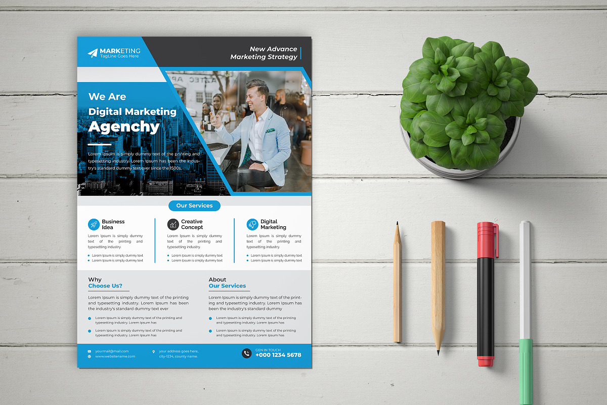 Corporate Theme Business Flyer, a Marketing Template by Graphiexperto (Photo 6 of 6)