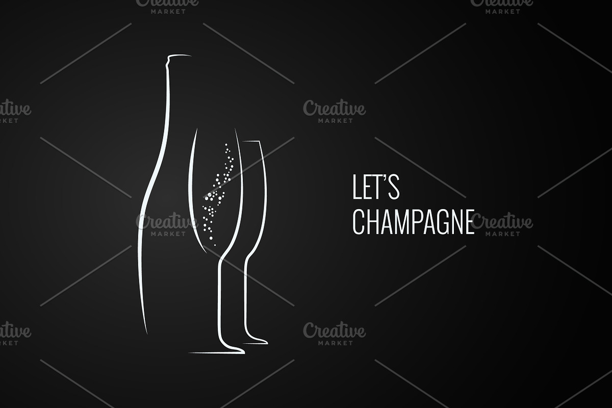 Champagne bottle, an Object Illustration by PushLogo (Photo 2 of 3)