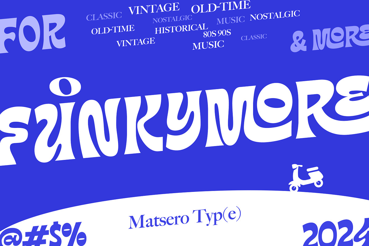 Funkymore - Vintage Font, a Script Font by Matsero (Photo 1 of 10)