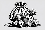 Dice Bag Silhouette Bundle, an Illustration by Designs_River (Thumbnail 4 of 9)