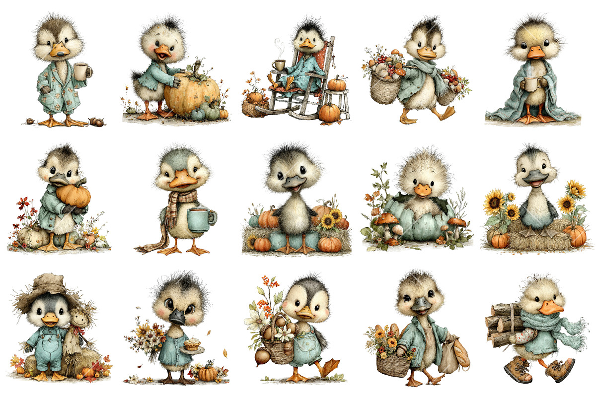 Whimsical Duck PNG Clipart, a Seasonal Illustration by OK Design (Photo 3 of 6)
