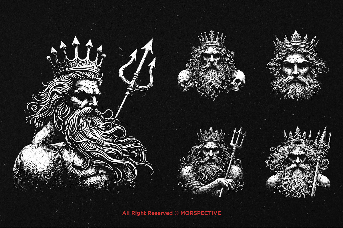 10 Bundle Dark Art King Neptune Sea, an Illustration by Morspective (Photo 5 of 7)