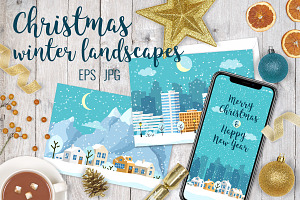 Winter Christmas landscapes