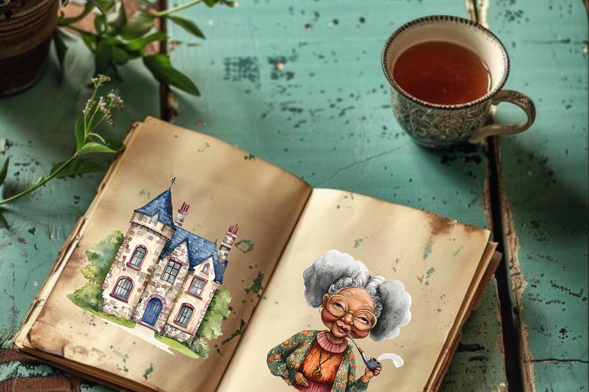 OLD LADY DETECTIVE CLIPART PACK, a Person Illustration by Daring Digies (Photo 10 of 10)