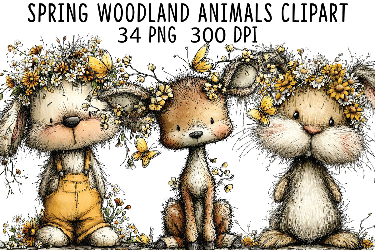 Spring Woodland Animals Clipart, an Illustration by CraftArtStudio (Photo 1 of 6)