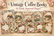 Vintage Coffee Books Junk Journal, a Background Graphic by Printable Treasure (Thumbnail 1 of 4)