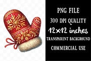 Red Gold Christmas Clipart Bundle, an Illustration by Designking (Thumbnail 4 of 5)