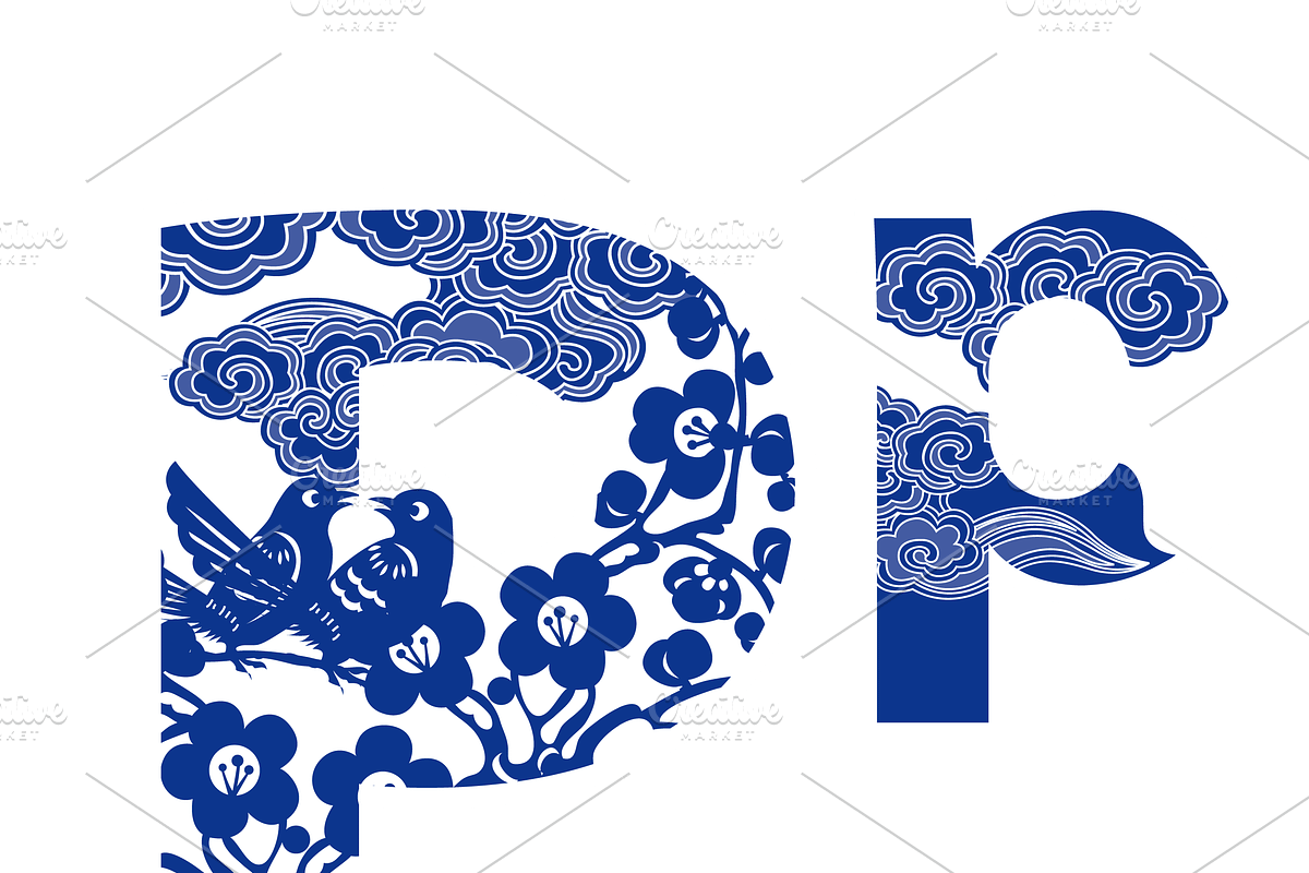 Letter A-Z Chinese style, a Symbol Font by PonDeArt (Photo 17 of 27)