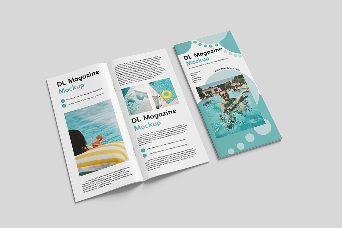 Modern DL Magazine Mockup, an Advertising Mockup by Indah (Photo 2 of 6)