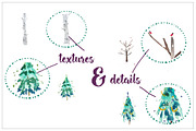 Winter Watercolor Trees Clipart, an Illustration by Inksnthings (Thumbnail 3 of 5)