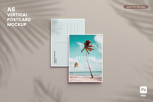 A6 Vertical Postcard Mockup, a Merchandise Mockup by TandemStock
