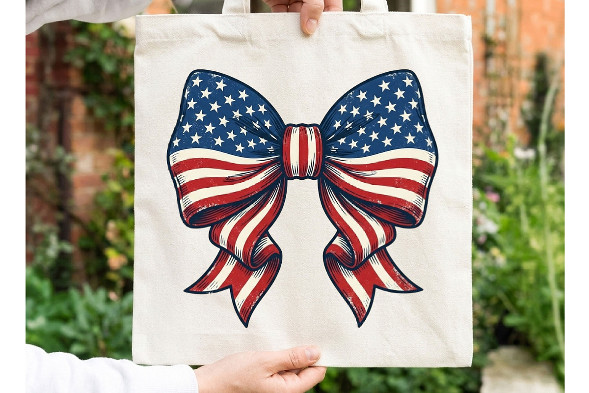 Coquette Bow American Flag 4th July, an Illustration by Designking (Photo 4 of 6)