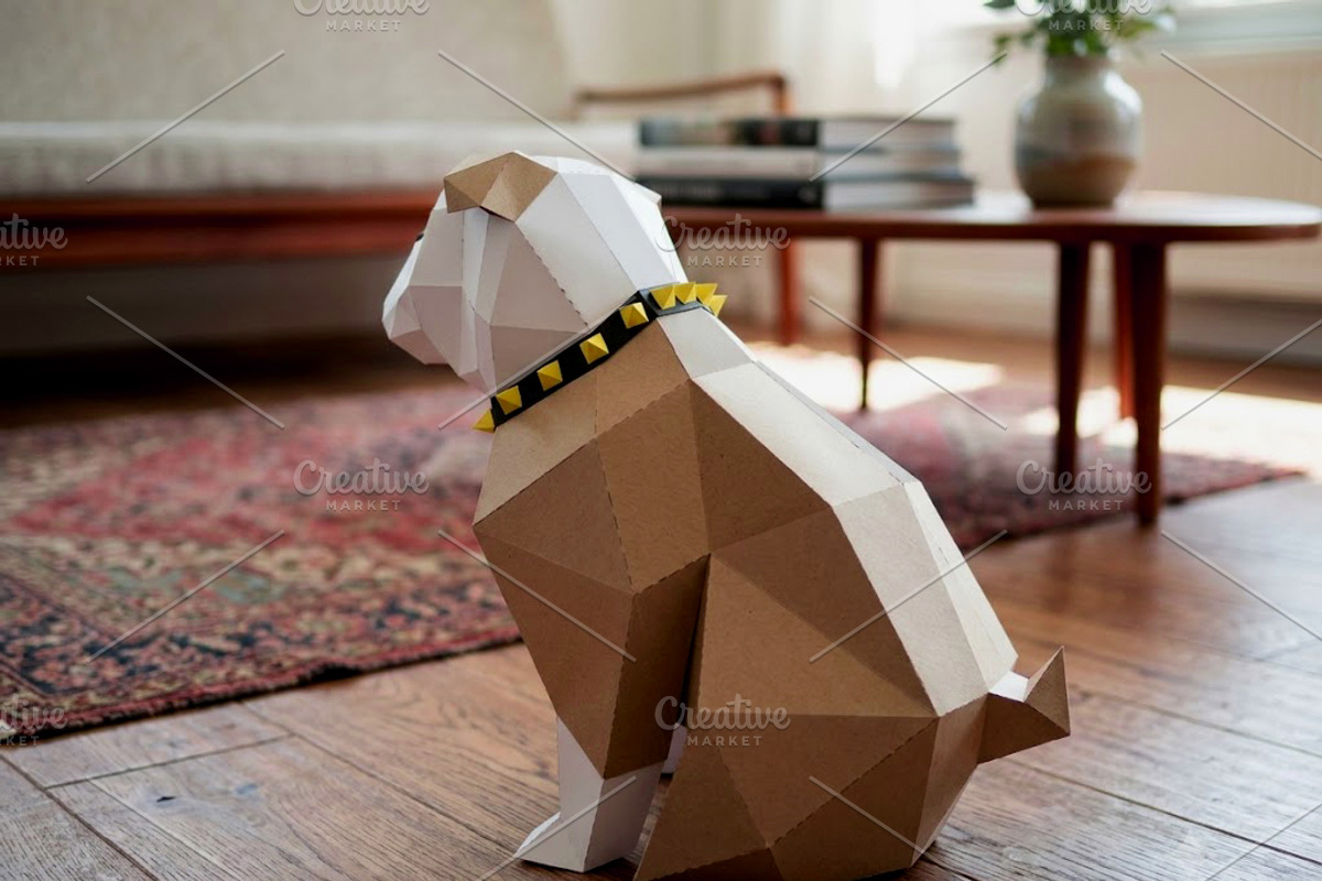 Bulldog Sculpture - 3d papercraft, a Card Template by PAPER amaze (Photo 5 of 5)