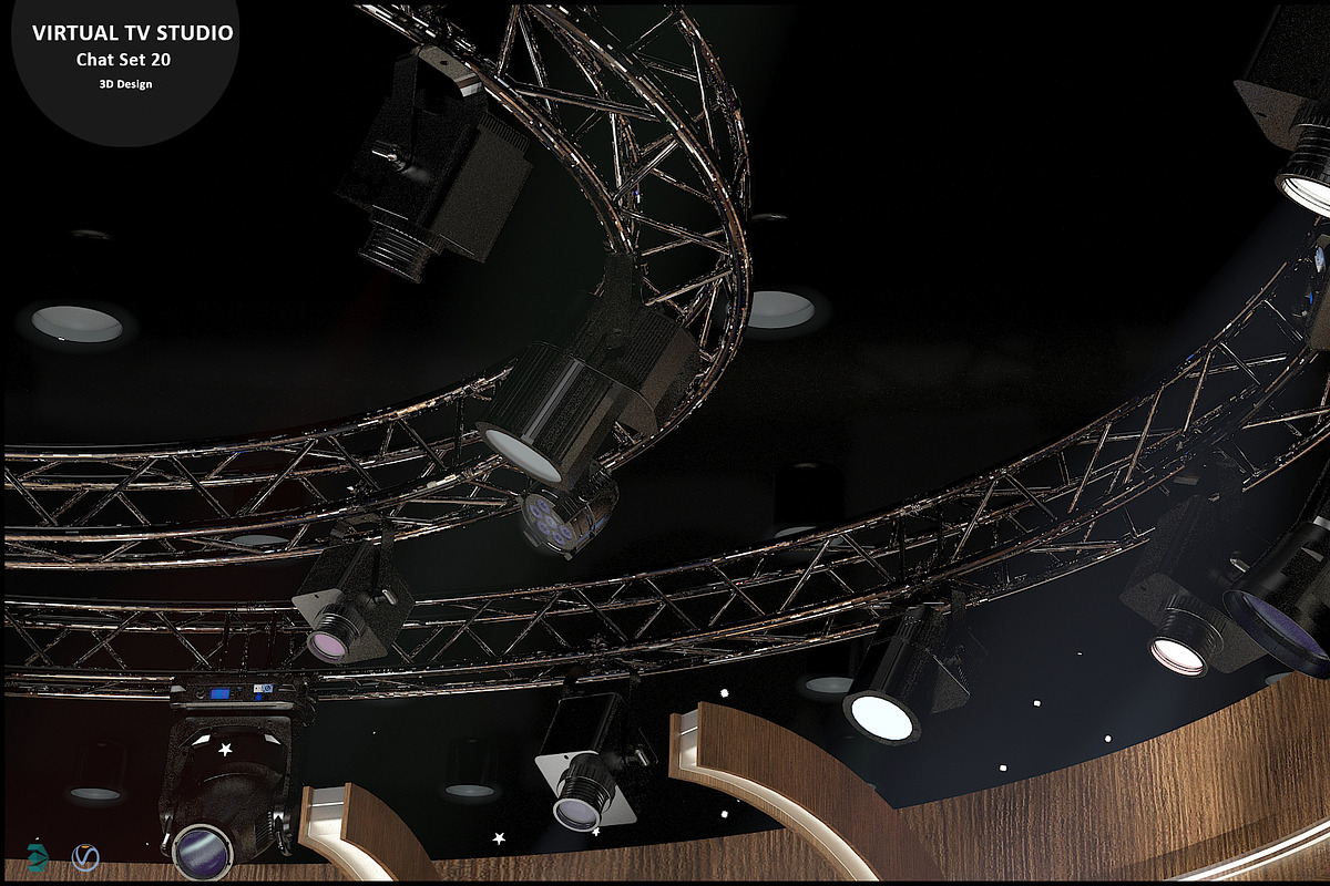 Virtual TV Studio Chat Set 20, an Architecture 3D Model by akerStudio (Photo 17 of 26)