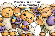Whimsical Easter Sheep Clipart, an Illustration by Dream Creation (Thumbnail 1 of 6)
