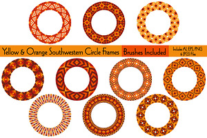 Orange Southwestern Circle Frames