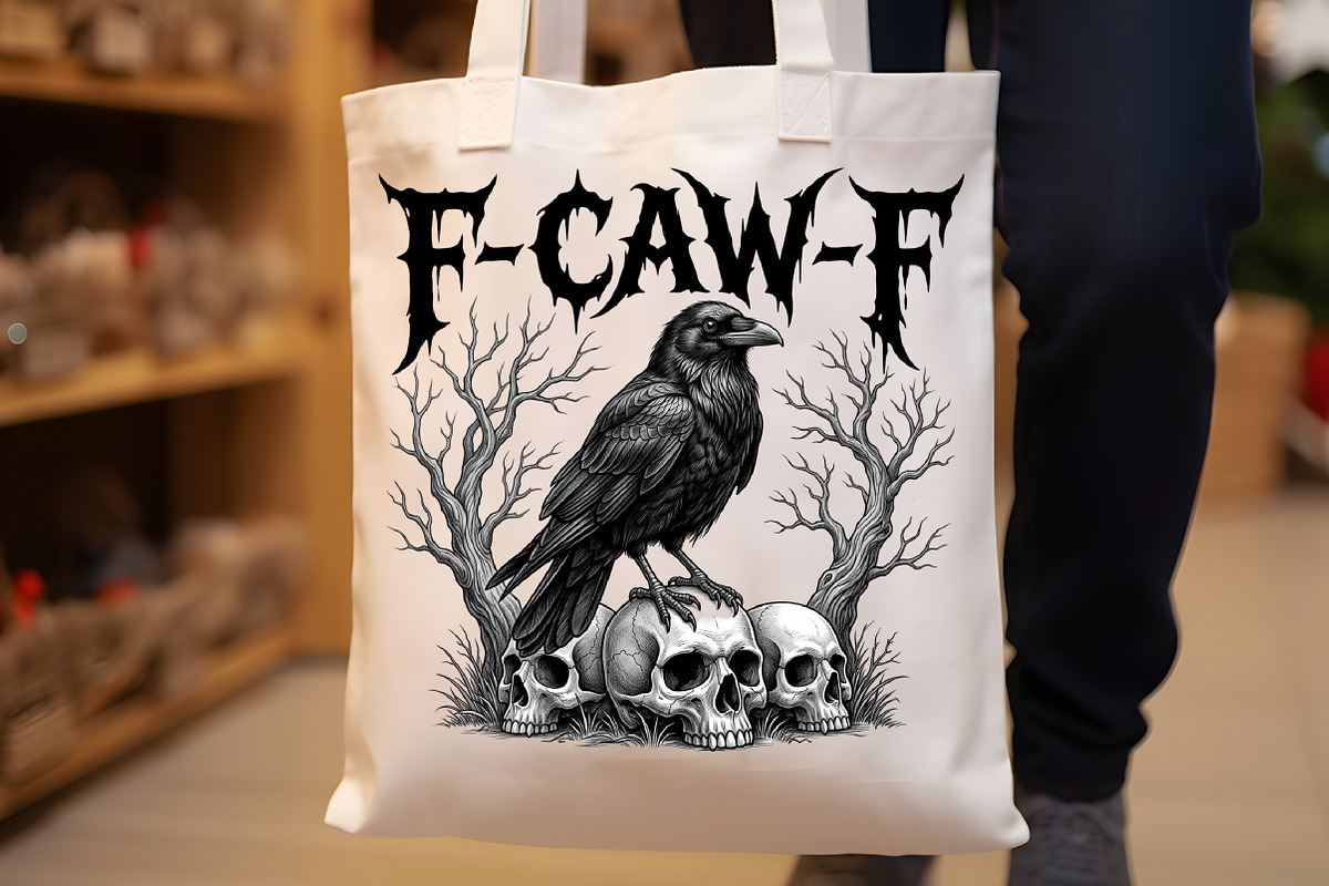 Crow Raven PNG, F-CAW-F Funny, a Work Illustration by Sublimation Artist (Photo 8 of 9)