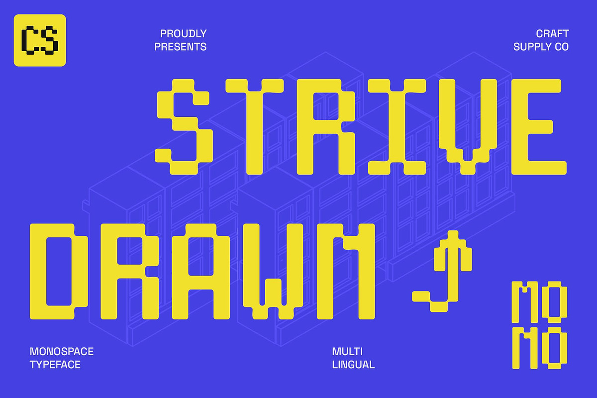 CS Strive Mono Drawn, a Sans Serif Font by Craft Supply Co. (Photo 1 of 8)
