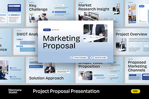 Navy Gradient Project Proposal GSL, a Presentation Template by Neermana