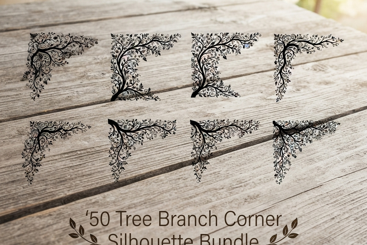 50 Tree Branch Corner Silhouette, a Decorative Illustration by Amazin_art (Photo 1 of 25)