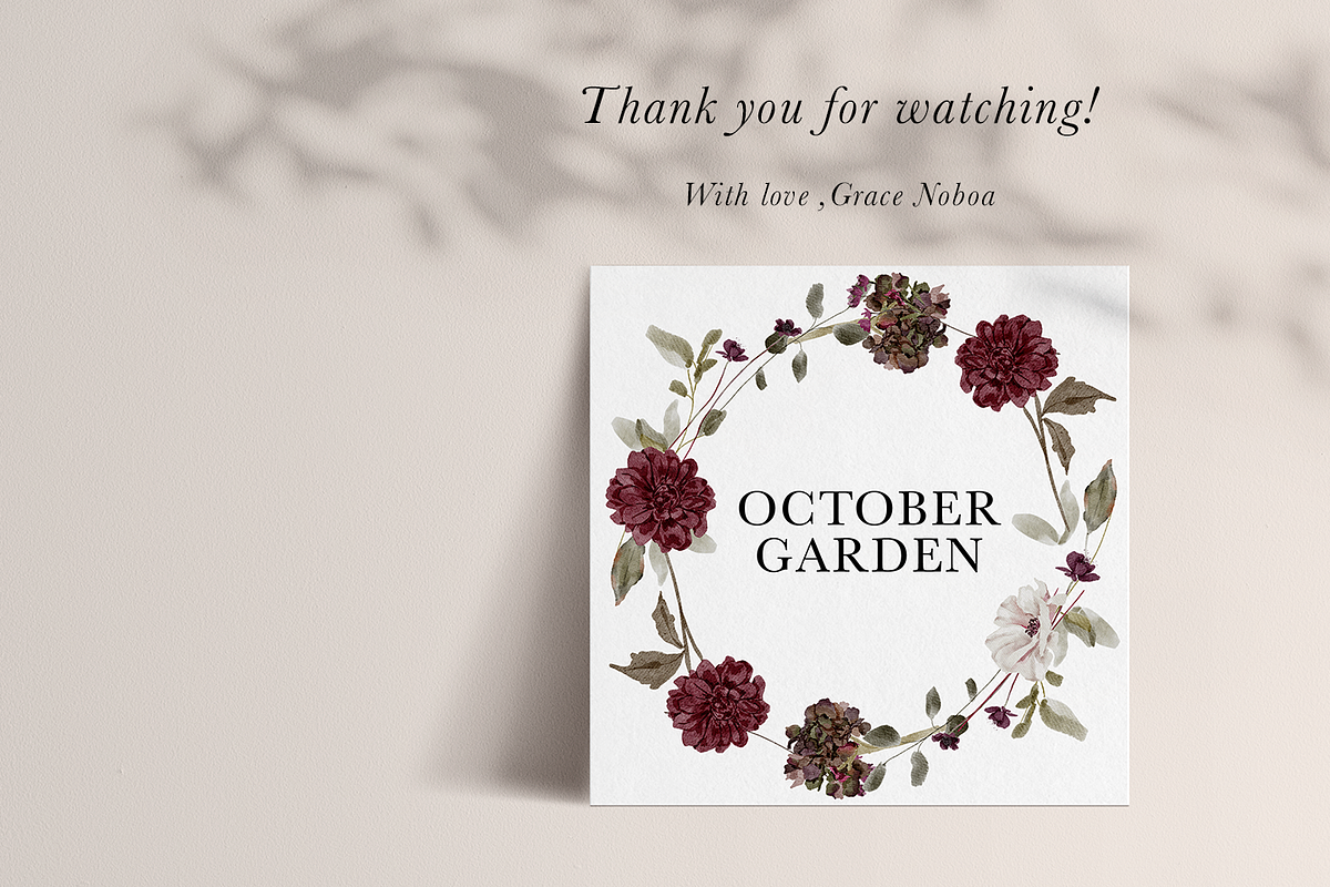 Burgundy & Blush Watercolor Florals, a Decorative Illustration by Grace Noboa Illustrations (Photo 13 of 13)