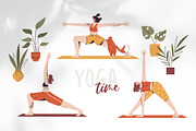 Yoga Time Illustrations set, a Person Illustration by Frizenasya (Thumbnail 1 of 14)