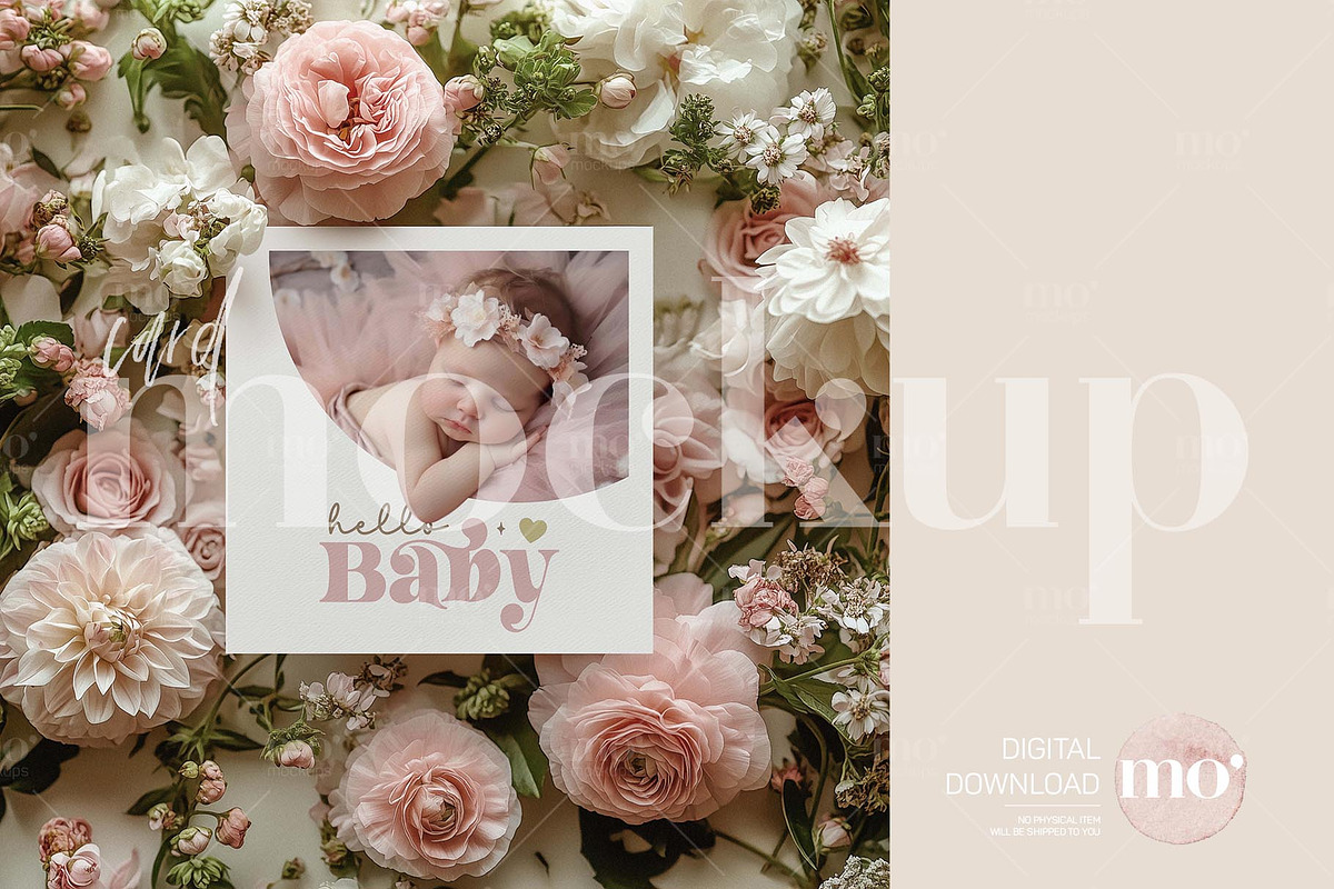 Floral Square Card Mockup, a Product Mockup by MoMockups (Photo 3 of 5)