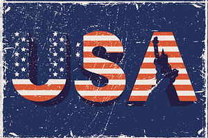 usa word with flag, an Object Illustration by studiogstock