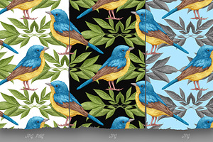 Blue Flycatcher // Pattern Design