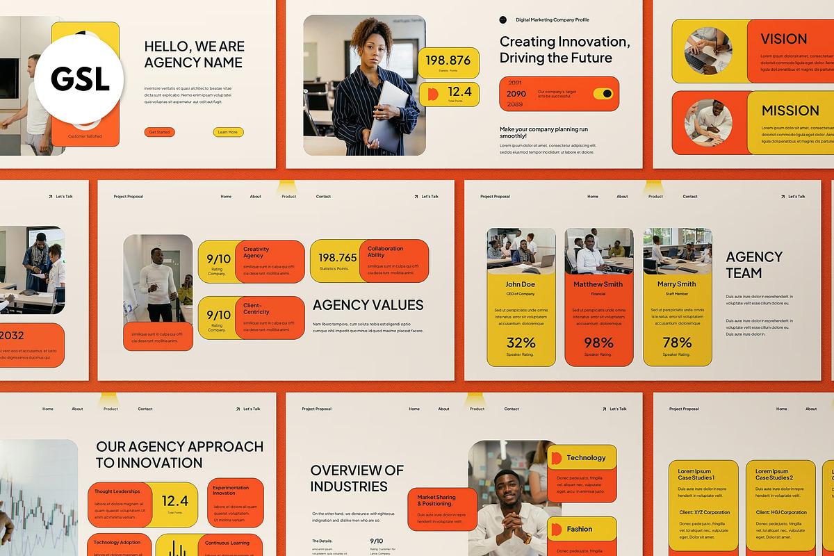 Company Profile Google Slide, a Presentation Template by graphicook (Photo 1 of 4)