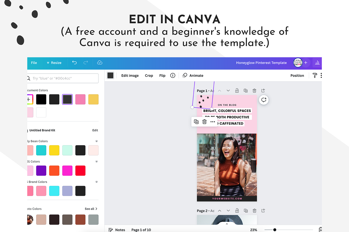 Feminine Pinterest Templates Canva, a Social Media Template by ltsdesigns (Photo 3 of 3)