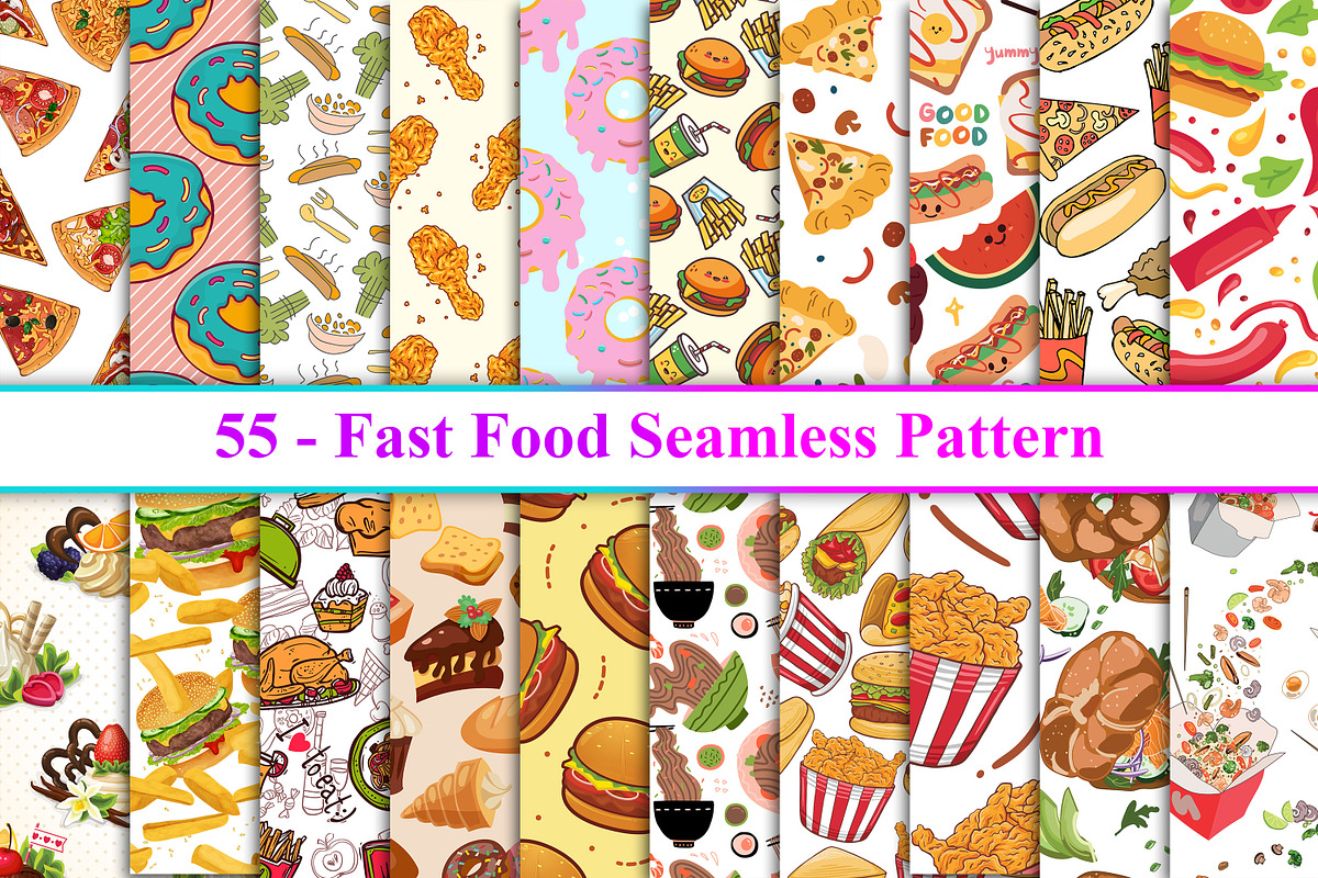 Fast Food Seamless Pattern, a Pattern Graphic by Digital Studio