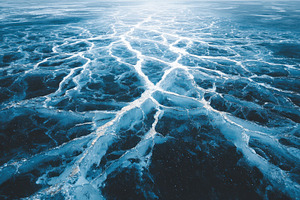 Aerial view of cracked ice abstract, an Abstract Photo by Pixeness Studio