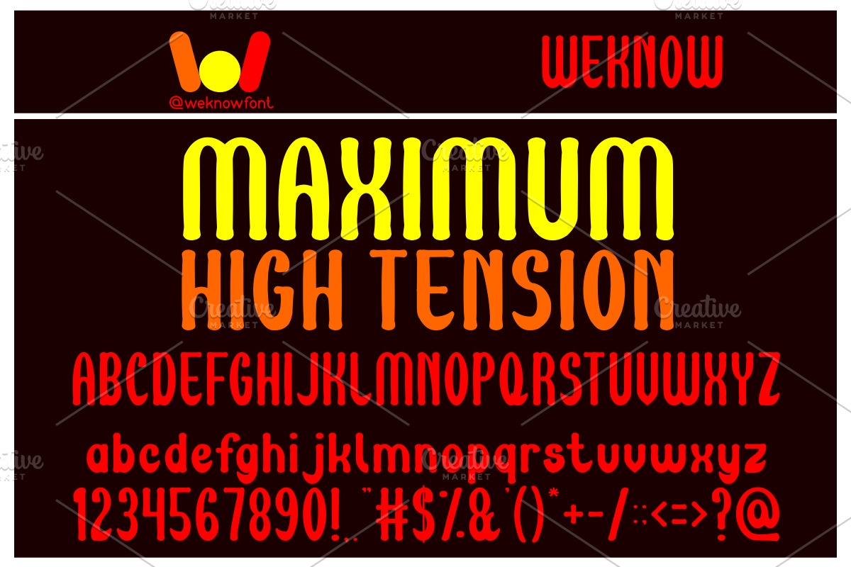 maximum high tension font, a Font by weknow (Photo 1 of 5)