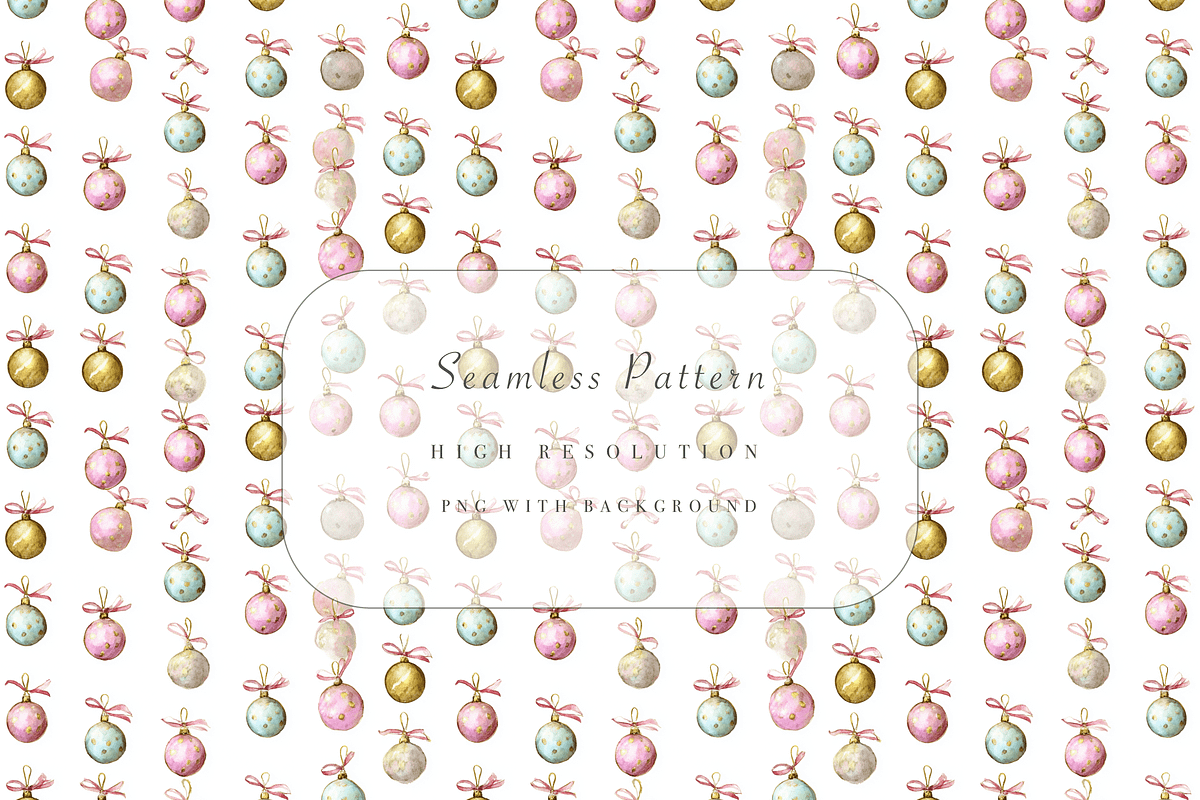 Pastel Christmas Bauble Seamless Pat, a Pattern Graphic by Pati Charm Studio (Photo 1 of 7)
