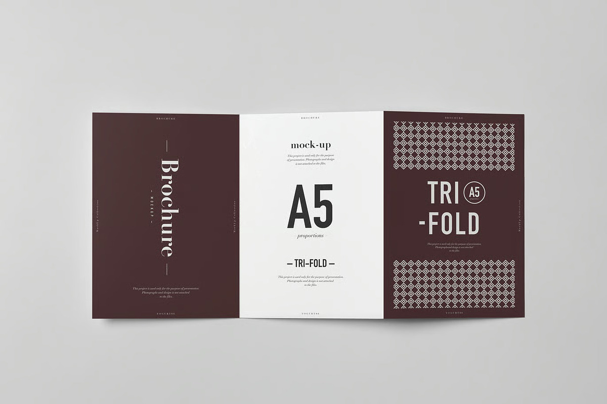 Tri-Fold A5 Brochure Mock-up, an Advertising Mockup by zippypixelstudio (Photo 4 of 9)